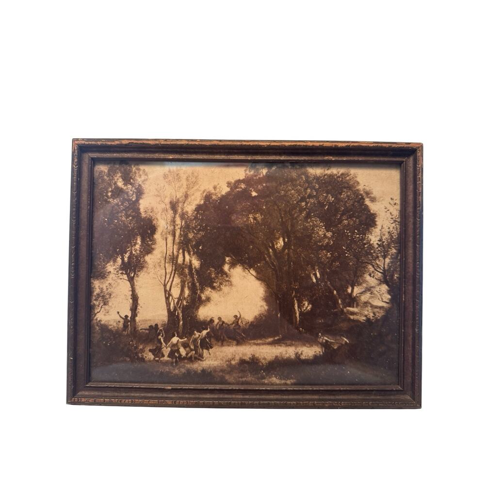 Vintage Dance of the Nymphs - Morning by JEAN BAPTISTE COROT. 9x7 framed